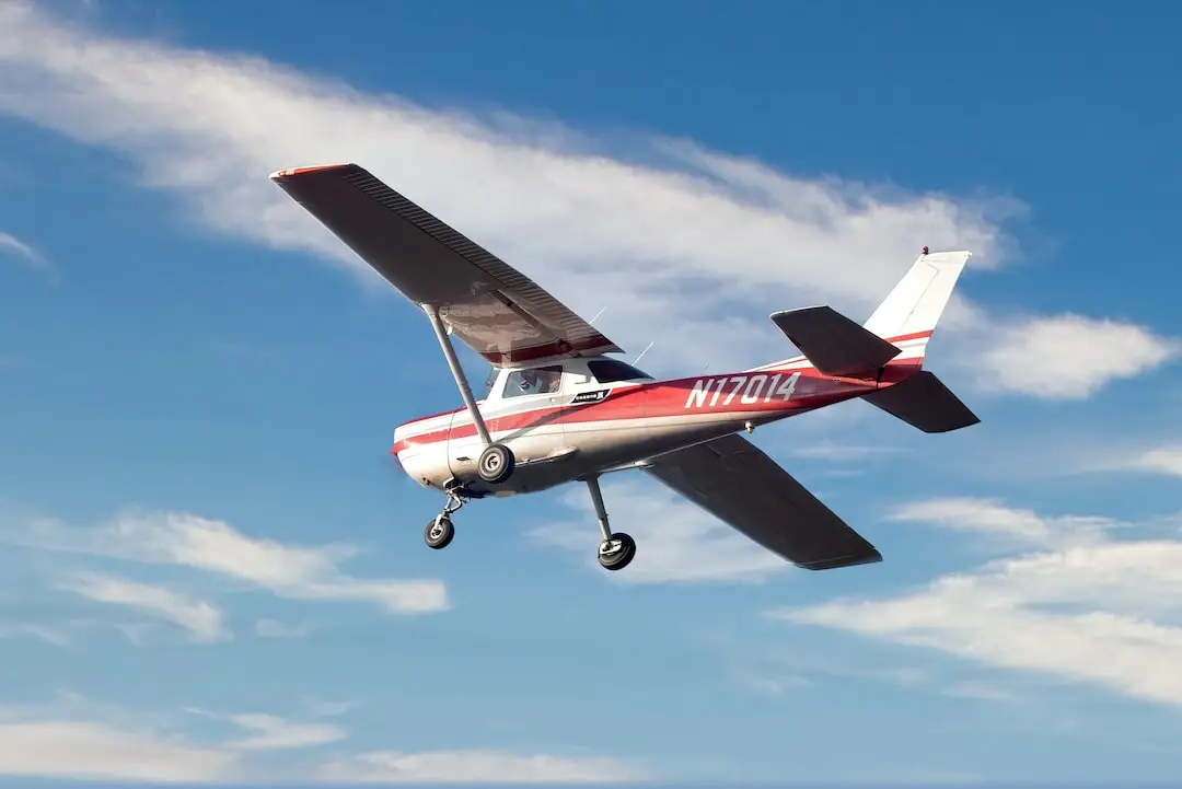 Low-angle view of a plane flying