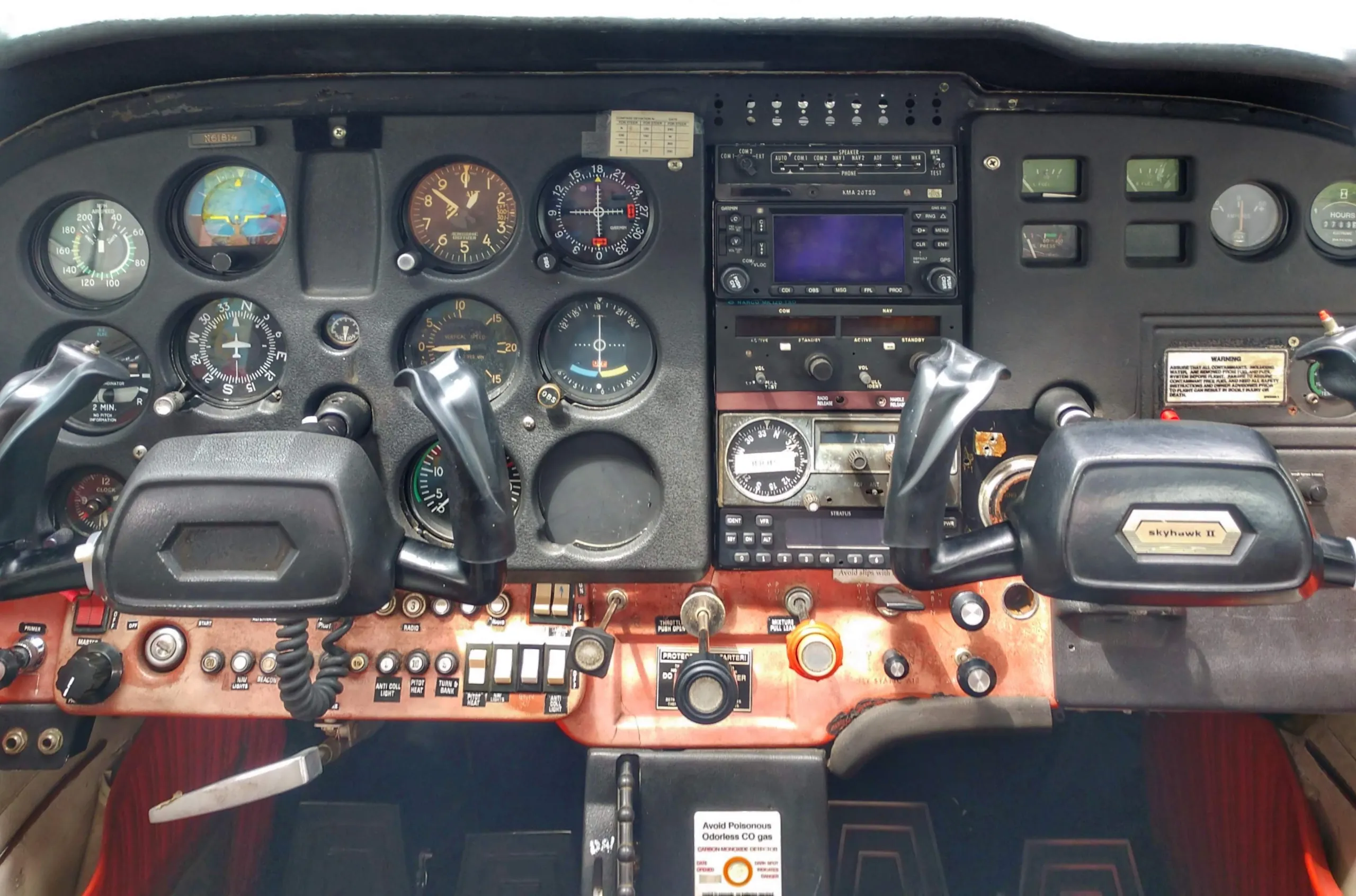 Instrument panel in a Cessna training aircraft
